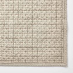 MUJI 76192244 水洗棉绗缝地毯 100×195厘米 浅米色