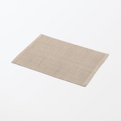 Muji 76193319 棉手工编织垫 50×75厘米 米色