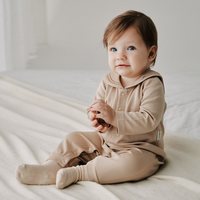 88VIP：OAK FAMILY 春秋新品新生婴儿衣服长袖软糯连体衣宝宝爬服哈衣