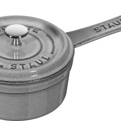 STAUB 10cm迷你铸铁小炖锅 石墨灰色 电磁炉燃气炉烤箱通用 0.25L容量 单柄设计