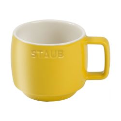 Staub Z1029-085 陶瓷Citoron 彩色马克杯堆叠马克杯 S 柠檬黄 250毫升 陶瓷杯 微波炉