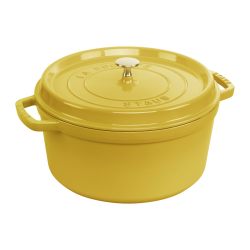 STAUB 珐宝 珐琅铸铁炖锅 圆形带盖 3.7升容量 适用电磁炉烤箱 柠檬黄