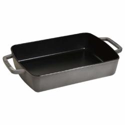 STAUB 珐宝 1004328 砂锅（30 x 20 cm，3.15 L，砂锅内有哑光黑色珐琅）石墨灰色