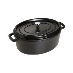 Staub 7 石英椭圆形 Cocotte,黑色防尘