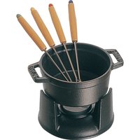 Staub 铸铁 0.25 夸脱迷你巧克力火锅套装 - 哑光黑色,法国制造