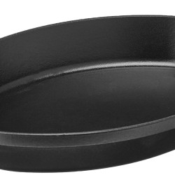 STAUB 珐宝 铸铁椭圆形烘焙盘 31x22cm哑光黑色 法国制造 电磁炉兼容