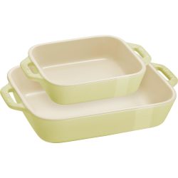 Staub Dish Z1029-462 长方形盘 14×11厘米 20×16厘米 马卡龙绿 Z1029-462