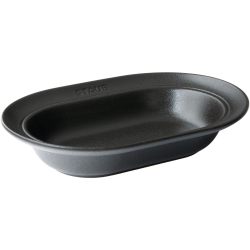 Staub Z1035-105 椭圆形盘,25厘米 哑光黑,椭圆形盘,陶瓷,微波炉适用