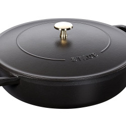 STAUB 珐宝 Chistera 铸铁烤盘,黑色,24 cm