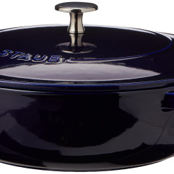 STAUB 珐宝 Chistera 铸铁烤盘,深蓝色,24 cm