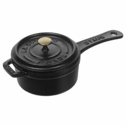 STAUB 珐宝 40509-537-0 小砂锅，10 cm，0.25 L，亮黑色内胆，黑色