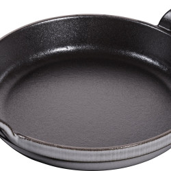 STAUB 珐宝 1301618圆形烧烤盘，16厘米，石墨灰色