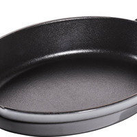 STAUB 椭圆形双耳铸铁烤盘,21厘米,石墨灰
