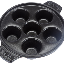 STAUB 珐宝 6孔圆形铸铁蜗牛盘，亚光黑色