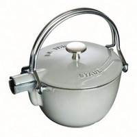 STAUB 珐宝 铸铁茶壶 1.15升大容量泡茶器 石墨灰色 洗碗机安全