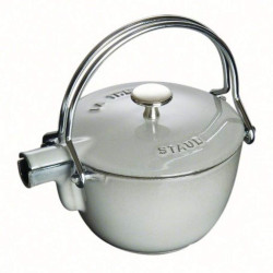 STAUB 珐宝 铸铁茶壶 1.15升大容量泡茶器 石墨灰色 洗碗机安全