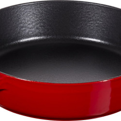 STAUB 珐宝 铸铁煎锅,带两个手柄,樱桃红,20厘米