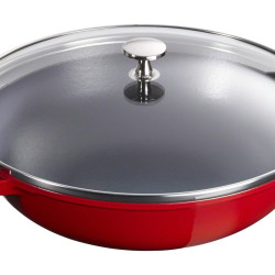 STAUB 珐宝 铸铁炒锅，樱桃色，30厘米
