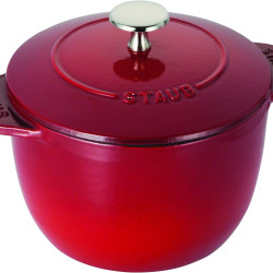 STAUB 珐宝 ストウブ 「 ラ ココット de GOHAN 樱桃色 M 16cm 」 煮饭锅 2合 铸铁锅 搪瓷锅 IH对应 电饭煲【日本正规商品】La Cocotte de GOHAN 40511-828