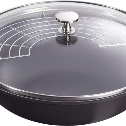STAUB 珐宝 珐琅铸铁炒锅 30cm，适用于电磁炉，黑色