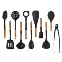 STAUB 珐宝 11件套硅胶木柄厨具套装锅铲勺夹刀耐高温 不粘锅可用 黑色