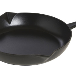 STAUB 珐宝 铸铁平底煎锅 25cm 黑色 电磁炉燃气炉通用 高温烹饪专业锅具 烤肉炒菜多功能