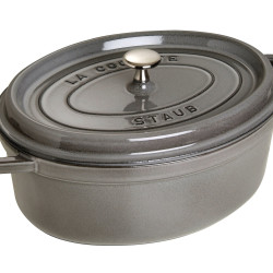 STAUB 珐宝 砂锅 椭圆形 29厘米 石墨灰