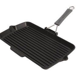 STAUB 珐宝 铸铁矩形煎锅，黑色，34厘米