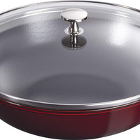 STAUB 珐宝 珐琅铸铁炒锅 30cm，适用于电磁炉，石榴红