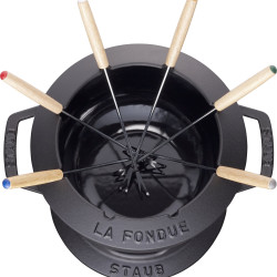 Staub 奶酪火锅，电磁炉适用，铸铁，1件 黑色 24.3 x 18.7 x 10 cm 40511-971-0