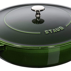 STAUB 珐宝 40511 479/0 Chistera 铸铁椭圆形砂锅, 带柳条杓，24厘米，罗勒色