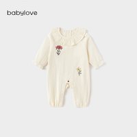 88VIP：Babylove [限时回馈价]babylove女宝宝连体衣春秋纯棉纱布哈衣荷叶领外出服