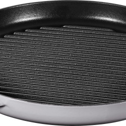 STAUB 珐宝 Pure Grill Round 煎锅 40511-782 双手铸造空心 IH兼容 灰色 30cm