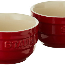 STAUB 珐宝 餐具碗套装 陶瓷材质 耐用 2件装 樱桃色  水果图案 可用洗碗机清洗