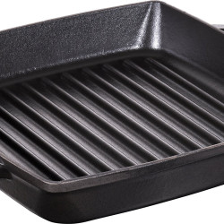 STAUB 珐宝 40511-783-0 双耳方形铸铁烤盘，33cm，黑色