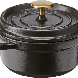 STAUB 珐宝 铸铁珐琅炖锅 1.8L圆形煲汤锅 法国进口 电磁炉燃气通用 黑色