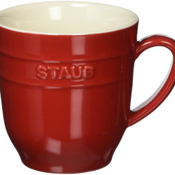 STAUB 珐宝 陶瓷马克杯 350ml大容量 微波炉安全 樱桃红色 现代