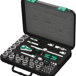 Wera 43件38寸棘轮套筒组 可调节头部 快速锁定 合金钢材质