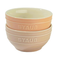 STAUB 珐宝 陶瓷碗 12cm 两件套装 马卡龙粉色 小碗 微波炉兼容 Z1023-685