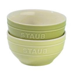 STAUB 珐宝 陶瓷碗12cm 两件套装 马卡龙绿色 小碗 微波炉兼容 Z1023-687