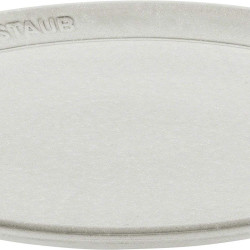 STAUB 珐宝 线条装饰 平盘 26 厘米，陶瓷，白松露珐琅涂层