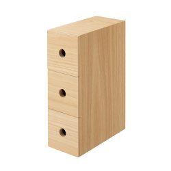 无印良品 木制小物件收纳3层 约宽8.4×深17×高25.2厘米 82603323