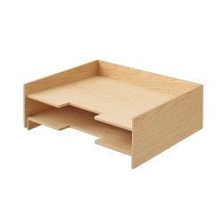 无印良品 木制文件整理托盘 A4・2层 82603347