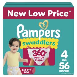 Pampers 帮宝适 拉拉裤4号 56片装 360°弹性腰围 防漏透气 婴儿纸尿裤 9.9-16.7kg宝宝适用 低敏无乳胶配方 站立爬行期专用 易撕拉设计换尿布