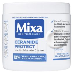 Mixa Ceramide 强化肌肤霜 含10%植物甘油 Squalan 和神经酰胺,适用于非常干燥和压力的皮肤,保湿,适合全家人,神经酰胺保护,400 毫升