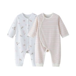 好孩子 2件装新生婴儿衣服纯棉a类长袖连体衣满月宝宝包屁衣爬服