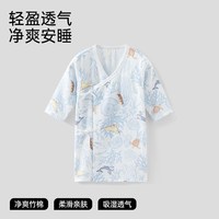 维尼酷克 婴儿睡衣小月龄夏季薄款初生幼儿和尚服纱布睡裙宝宝护肚防踢睡袍