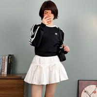 adidas 三叶草 春秋款长袖T恤大童装上衣休闲时尚舒适跑步健身训练儿童套头衫