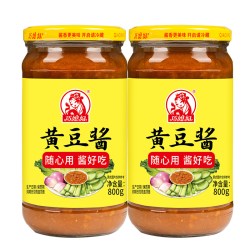 巧媳妇 原酿醇酿黄豆酱家用红烧拌饭卤炖炒菜炸酱面葱蘸酱800g*2瓶