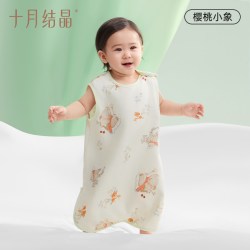 十月结晶 婴儿竹棉背心睡袋夏季透气婴幼儿一体式宝宝分腿式防踢被